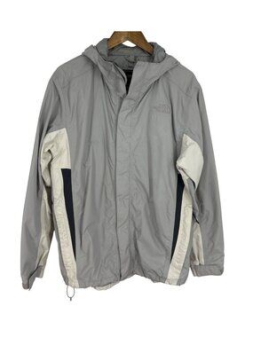 The North Face Mens Gray & White Lightweight Hooded Jacket Size L